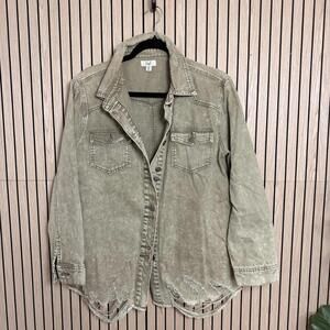 300 - Easel Casual Distressed Cotton Jacket (Size S, EUC)